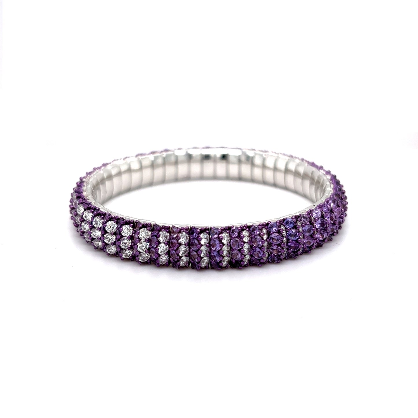 Patented 18k Gold - Diamond & Sapphires FlashSet Bracelet