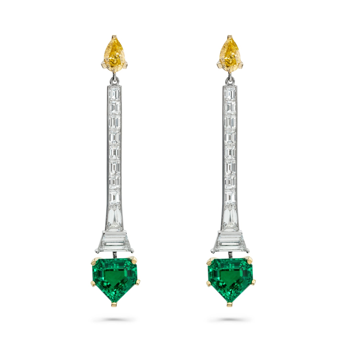 No Oil Emerald & Diamond Drop Earrings