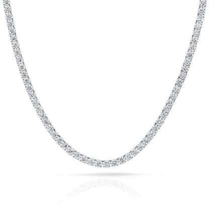 Round Diamond Tennis Necklace